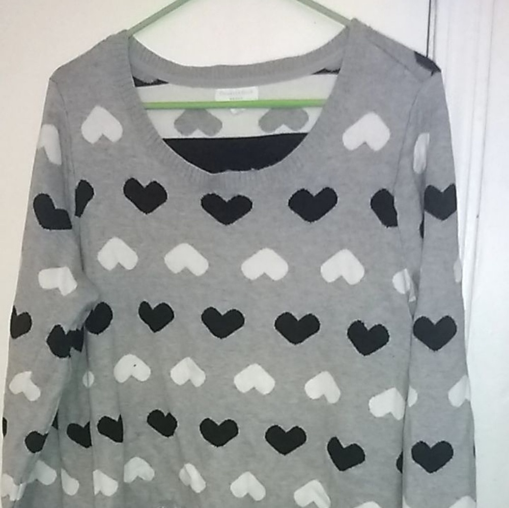 Grey heart sweater